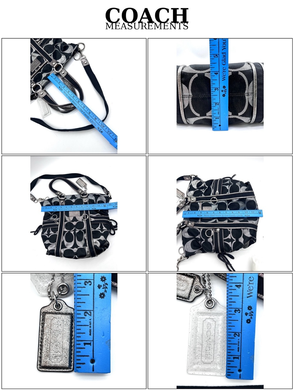 Coach Poppy Glam Tote 2009 Signature Black Silver w/original Hangtags MSRP $358 - Picture 2 of 16